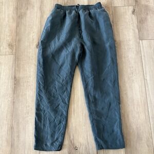 Mureli 100% Silk Pajama Pants Bottoms Dark Green Pockets Womens Sz Medium M